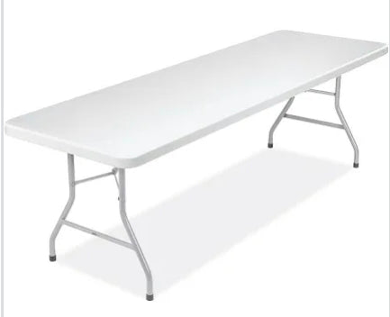 8ft rectangular table rental - white banquet table for events and weddings
