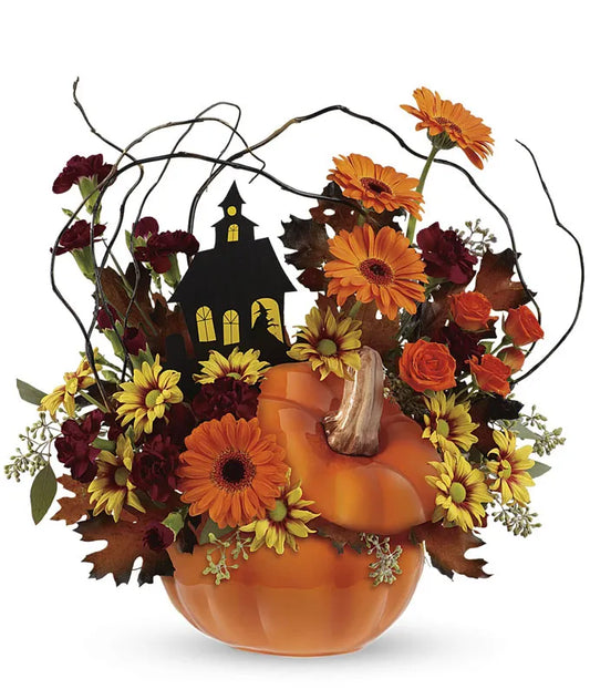 Whimsical Pumpkin Floral Arrangement