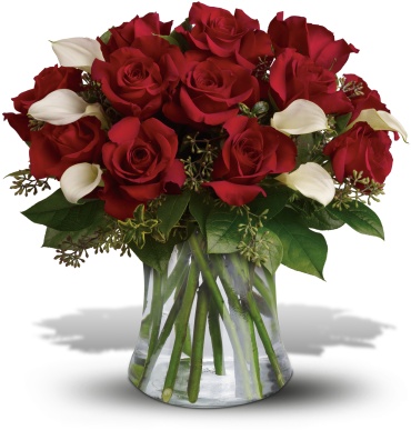 Be Still My Heart - Dozen Red Roses with Calla Lillies