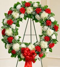 Red and White Standing Wreath