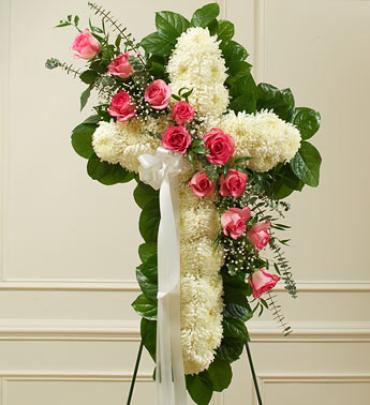 White Cross with Pink Rose Break