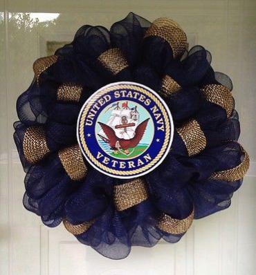 Silk Navy Wreath